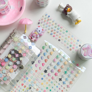 deco切模手帐咕卡咕本装 小花星心贴纸卷 栗栗斯原创 饰韩系 现货