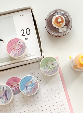 现货 栗栗斯 原创和纸胶带基础款dian点点 手帐和纸胶带盐系拉条