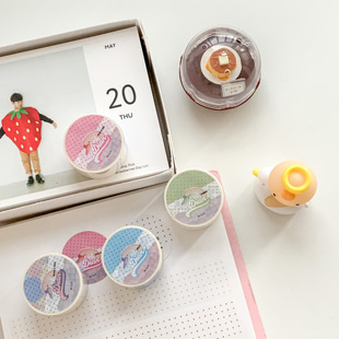 现货 栗栗斯 原创和纸胶带基础款dian点点 手帐和纸胶带盐系拉条