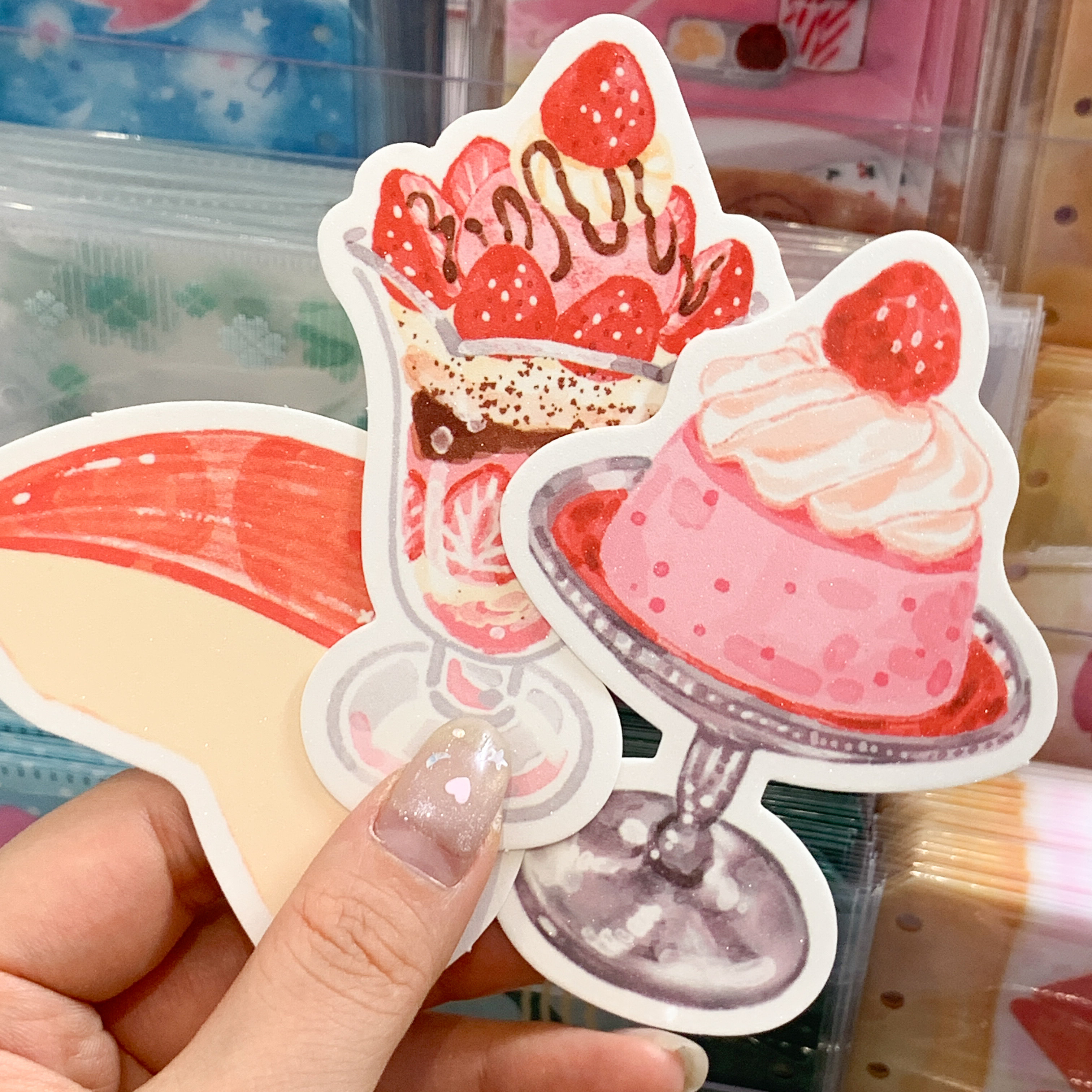 栗栗斯 甜品可爱卡片异形绘卡闪砂卡片草莓芭菲草莓布丁苹果兔子,节庆用品/礼品,贺卡/卡片,淘宝优惠券,粉丝福利购,淘宝优惠卷