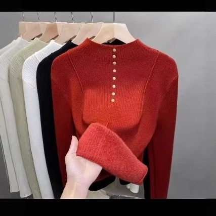 12.22【酒窝严选 濮院福利】时尚一体绒毛衣不支持退换长53