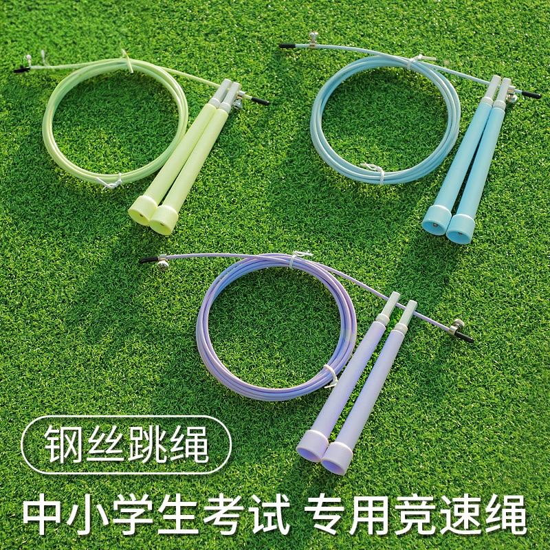 钢丝跳绳儿童中小学生专用体育考试双摇竞速成人运动健身减肥绳子
