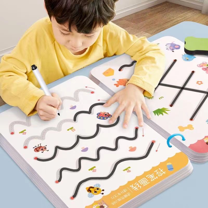 幼儿控笔训练字帖描红本幼儿园练字本儿童4岁3宝宝画画本涂色绘本