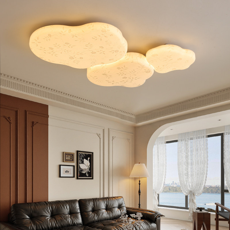 新款云朵客厅吸顶灯法式中古风卧室灯复古侘寂风民宿卧室智能灯具,家装灯饰光源,客厅吸顶灯,淘宝优惠券,粉丝福利购,淘宝优惠卷