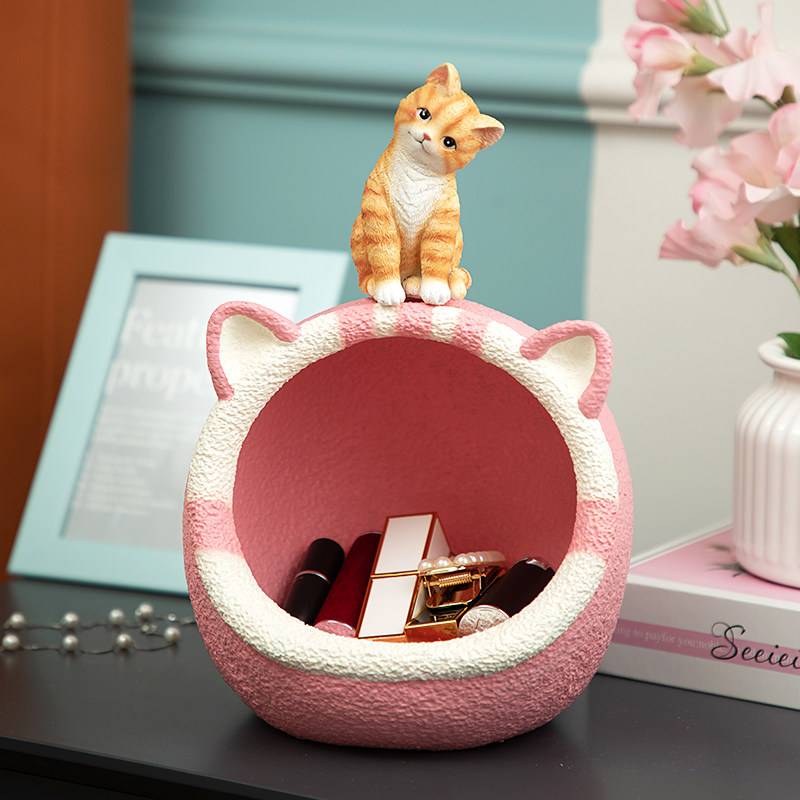 慧心巧聚猫窝收纳摆件玄关创意可爱装饰品电视柜餐桌茶几创意摆设