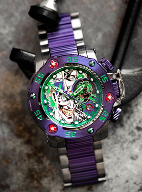 代购正品因维克塔Invicta DC宇宙漫画系列小丑紫色计时欧美石英