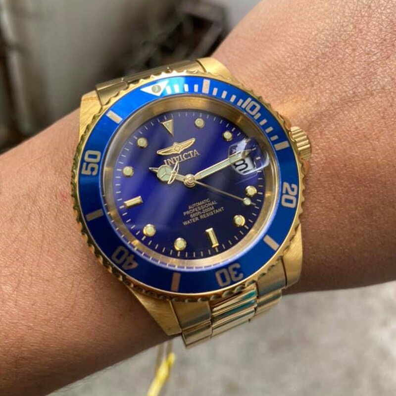 代购代购 Invicta 因维克塔小金表蓝色表盘钢带自动机械手表男 8