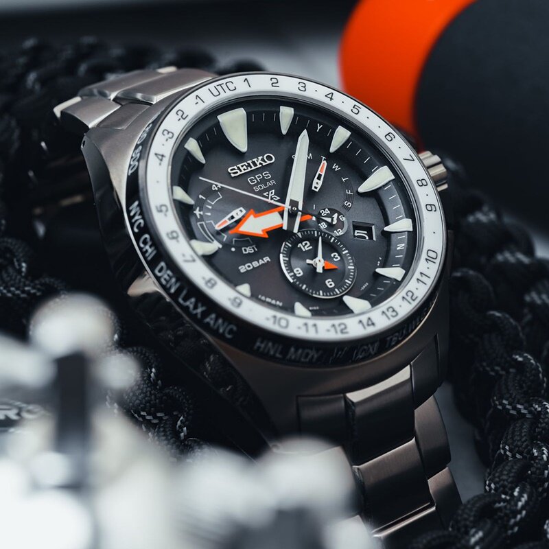 代购Seiko精工Prospex世界时间自动机械黑色表盘夜光男士手表 SB