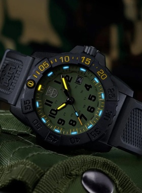 代购LUMI NOX 雷美诺时绿色表盘海豹突击队户外男手表 XS.3517.N