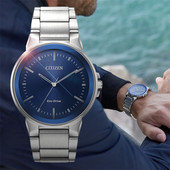 美国代购 51L 手表BJ6510 Citizen西铁城 Axiom光动能蓝色男士