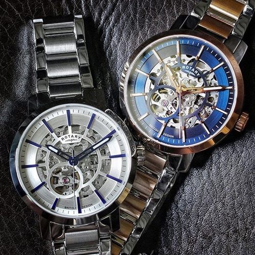 rotary自动机械镂空商务男表