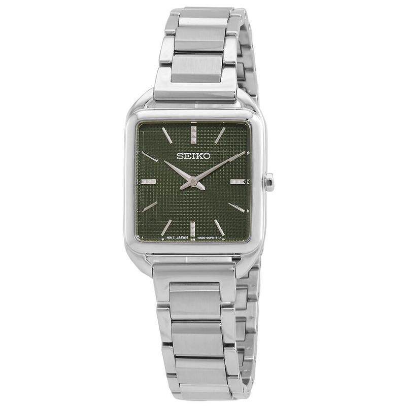 代购Seiko精工女士腕表计时夜光日期防刮金属钢带方形防水商务