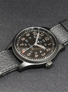 代购代购Hamilton汉米尔顿H69809730黑色真皮机械男表不锈钢防水