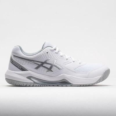 海外代购Asics/亚瑟士女士网球鞋缓震侧向支撑白银配色低帮