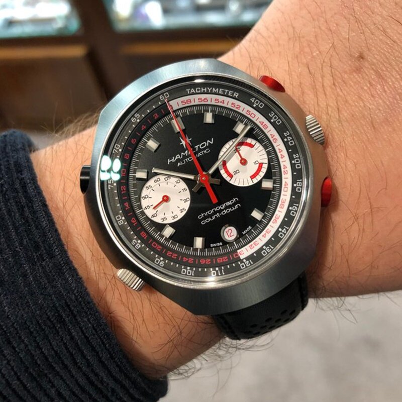 代购Hamilton 汉米尔顿瑞士自动机械手表男计时码表防水男表H516