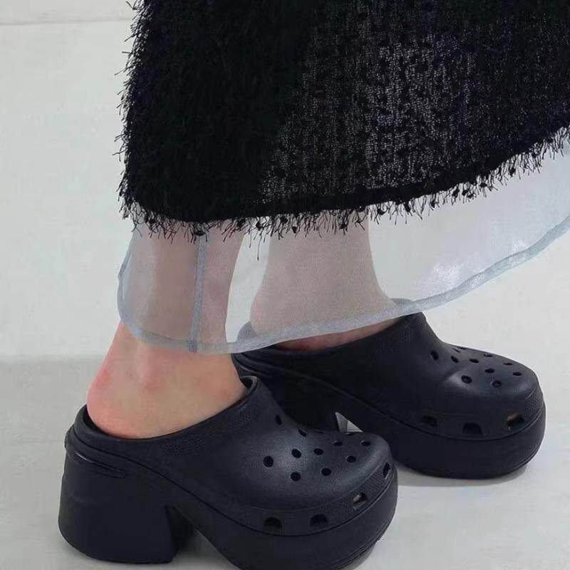 正品代购Crocs Siren Clog卡骆驰人鱼洞洞鞋粗跟增高凉鞋男女同款图片