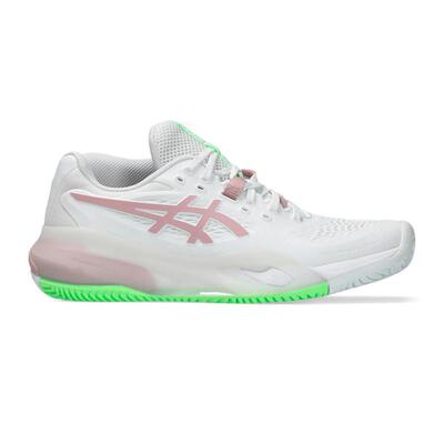 欧洲代购Asics/亚瑟士女士网球鞋缓震抓地力白粉色网眼拼接