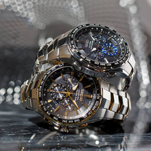 代购seiko精工男表SSG010 GMT两地时间大表盘钢带太阳能石英手表