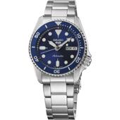 代购 Seiko精工男女腕表自动上链夜光日历计时钢带防水蓝盘