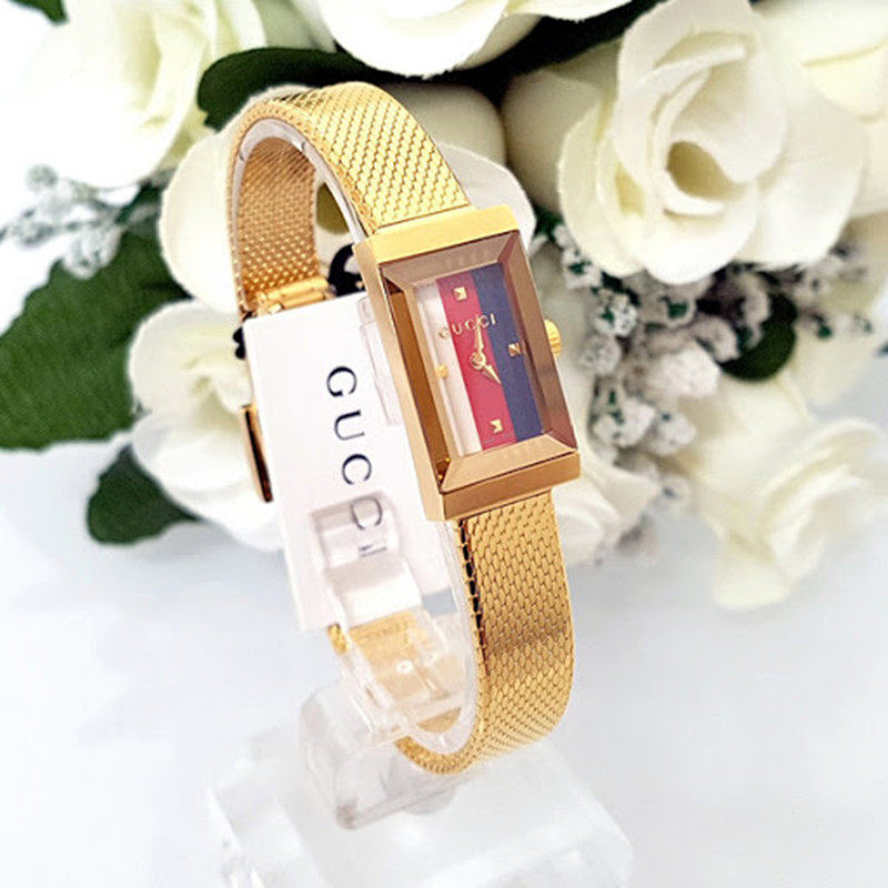 正品代购直邮 GUCCI 古驰金色贝母小表盘钢带石英女表 YA147511