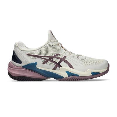 海外代购Asics/亚瑟士女士网球鞋透气防滑网面奶油色球场训练