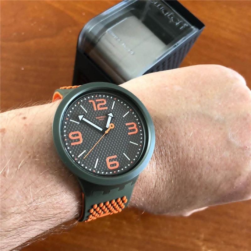 代购正品Swatch斯沃琪男表防水夜光石英手表SO27M101