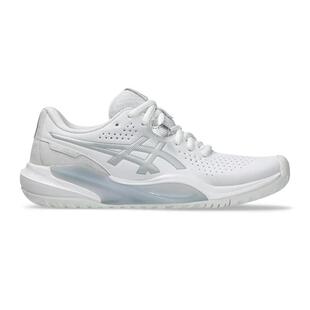 海外代购Asics/亚瑟士女士网球鞋缓震防滑网面白色银色硬地红土