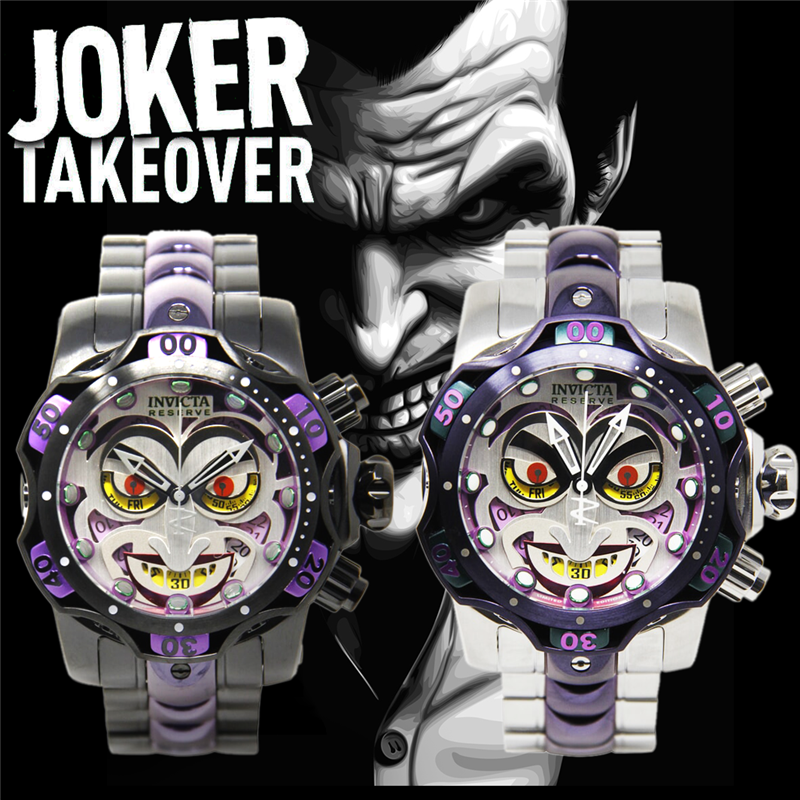 正品 invicta dc 联名小丑手表新款joker蝙蝠侠夜光防水男表