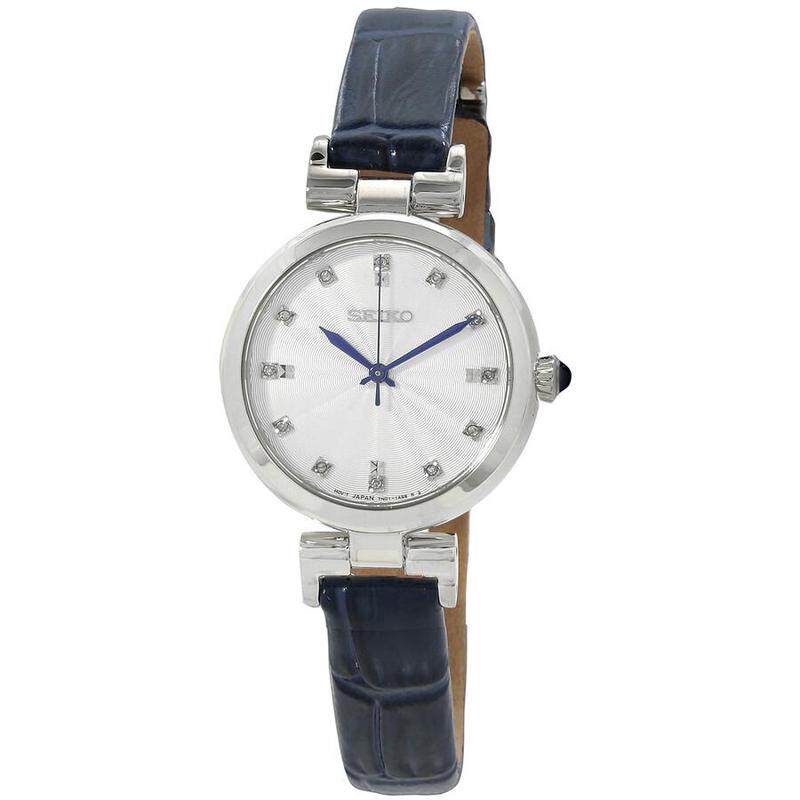 代购Seiko精工女士腕表计时夜光日期防刮皮带金属防水蓝盘商务