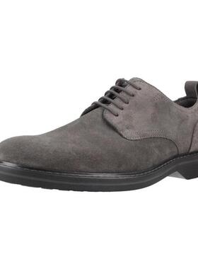 代购clarks男士皮鞋透气轻便软底舒适灰色系带圆头低帮商务通勤