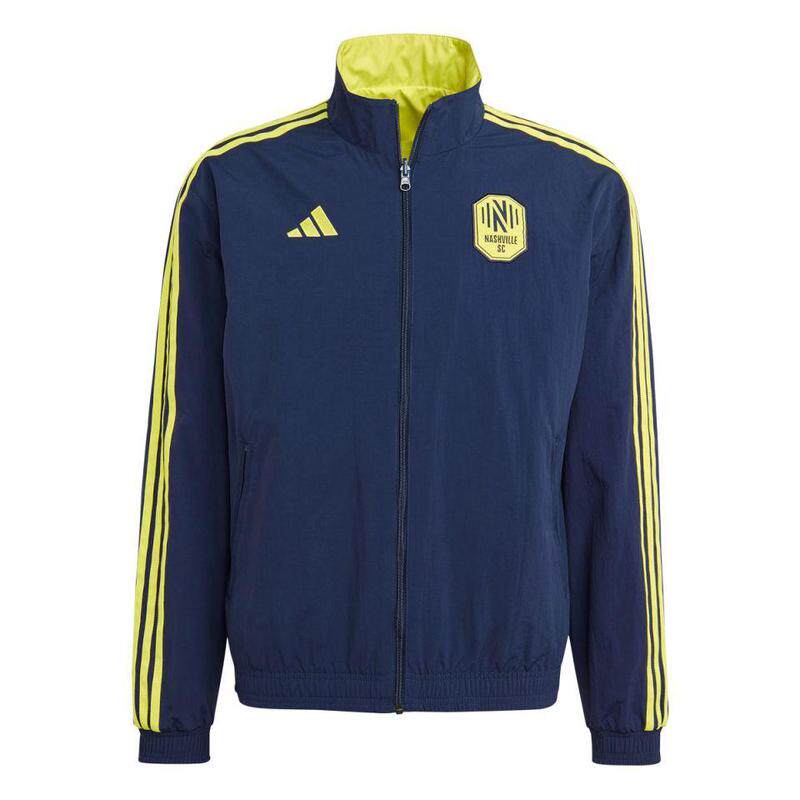 代购Adidas阿迪达斯男士运动夹克保暖防风轻便透气深蓝色