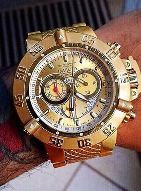 代购代购因维克塔 Invicta 5403 金色腕表Subaqua系列大表盘男手