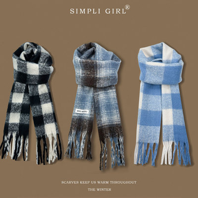 韩版氛围感围巾女冬季加厚保暖潮