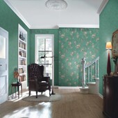 包邮 无纺布壁纸客厅电视背景立体床头墨绿墙纸 乡村复古棕AB版 美式