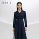 新款 外套2025冬季 女系带干练修身 JESSIE职场OL风羊毛细闪沙漏西装