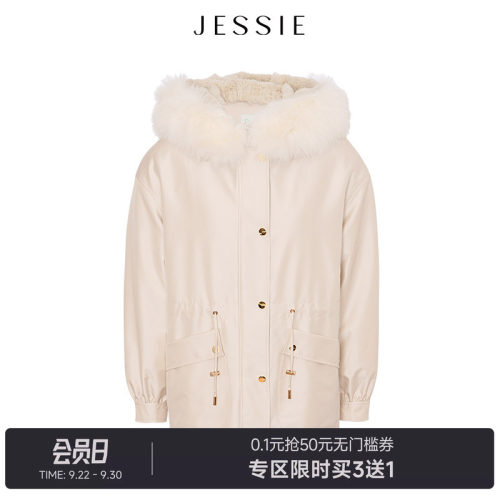 JESSIE狐狸毛领兔毛内胆派克服冬