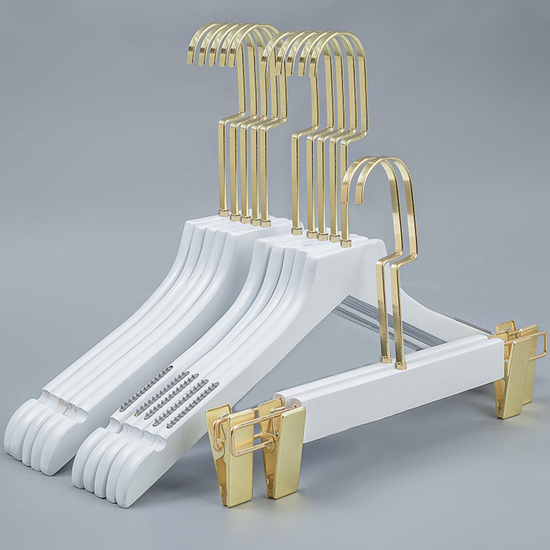 金色圆钩女装款定制包邮实木衣架