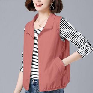 中年妈妈装夏天短款轻薄马甲女休闲大码宽松百搭洋气外穿防晒马夹