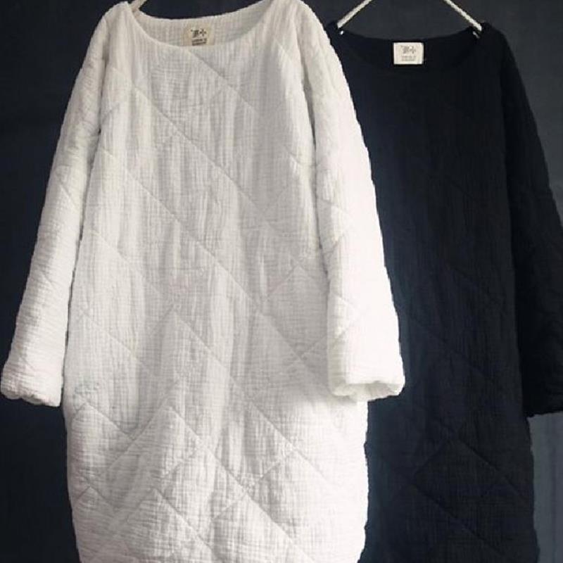 冬装棉麻宽松覆古文艺棉服中国风保暖加厚新中式棉袄中长款棉衣女
