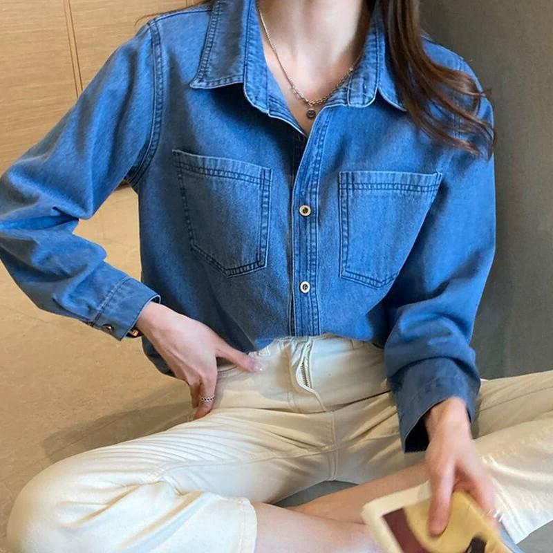 高级感牛仔衬衫外套女士2026年春秋新款宽松百搭气质减龄叠穿上衣