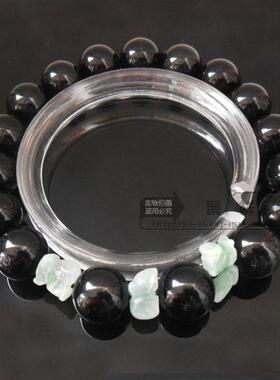 手链水晶手串黑曜石男女款玉生肖猴鼠龙三合水局补五行申子辰三奇