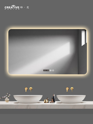 led浴室镜子智能镜子带灯壁挂卫浴卫生洗手间防雾洗漱镜触控镜子
