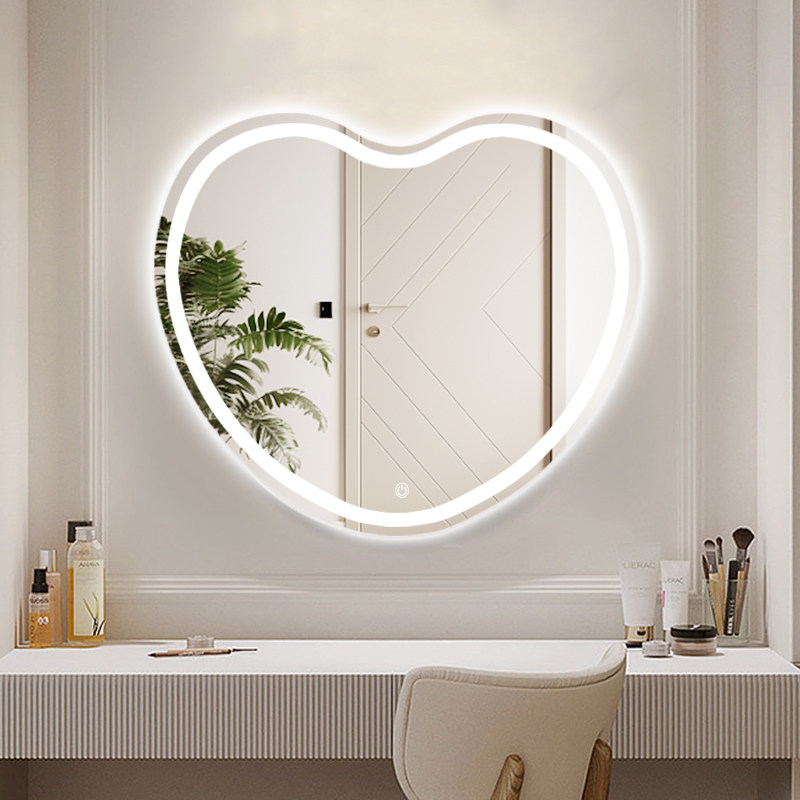 心形异形led智能发光化妆镜壁挂卧室带灯梳妆镜洗手台卫生间镜子,住宅家具,化妆镜,淘宝优惠券,粉丝福利购,淘宝优惠卷