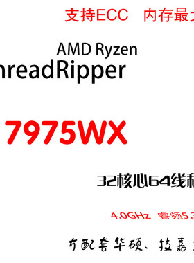 AMD Ryzen Threadripper PRO 7975WX  32核64线程 4.0G主频 5.3G