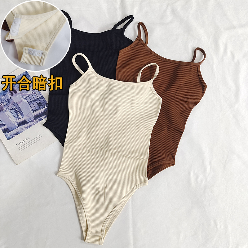 高弹螺纹三角式连体衣提臀瑜伽服女无缝一体式空中瑜伽服塑身衣