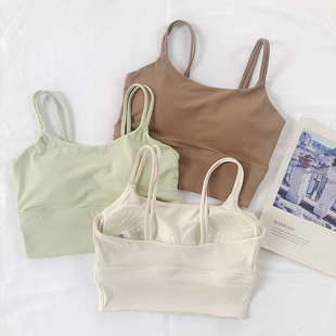 一体式 防震聚拢瑜伽内衣跑步健身文胸性感双细肩带美背运动背心女