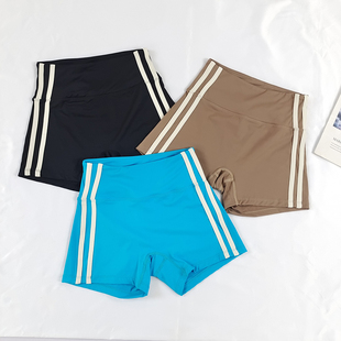 提臀透气速干跑步训练撞色健身裤 高腰紧身运动热裤 女夏季 瑜伽短裤