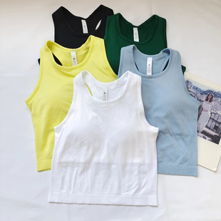 运动背心2代无袖 显瘦弹力瑜伽服 外穿打底跑步健身上衣带胸垫修身