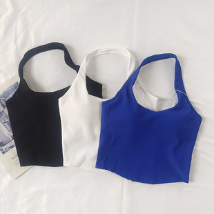 夏季 2023挂脖美背女瑜伽健身背心一体杯运动内衣速干防震文胸 新款