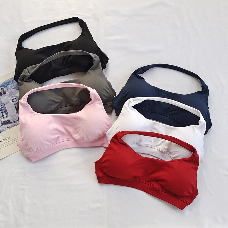 欧美网红运动背心挂脖美背DF祖国版翘臀短裤训练蜜桃臀健身文胸女